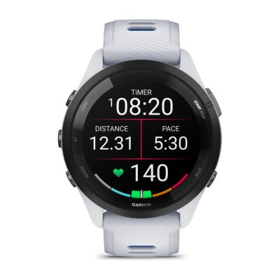 5. Garmin Forerunner 265 46mm Black Bezel with Whitestone Case White and Blue
