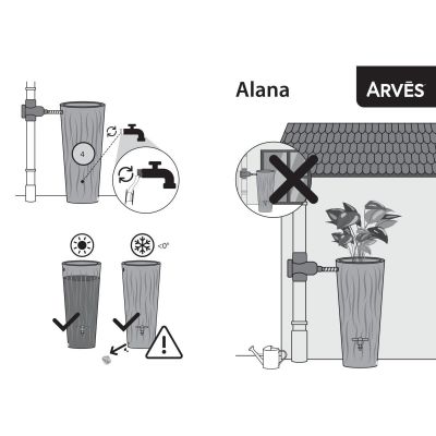 4. ALANA FLOWER RAINWATER TANK 160L ANTHRACITE