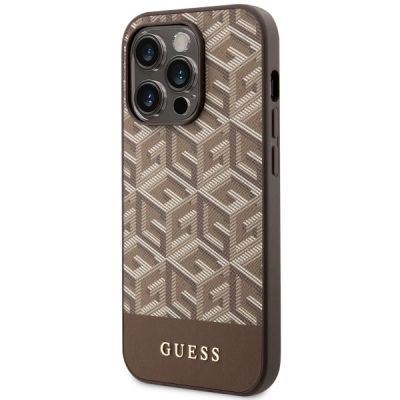 2. Guess GUHMP14LHGCFSEW iPhone 14 Pro 6.1" brown/brown hard case GCube Stripes MagSafe