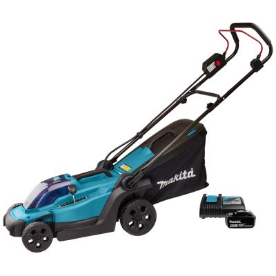 Makita DLM330RT Battery-Powered Push Lawn Mower, Black, Blue