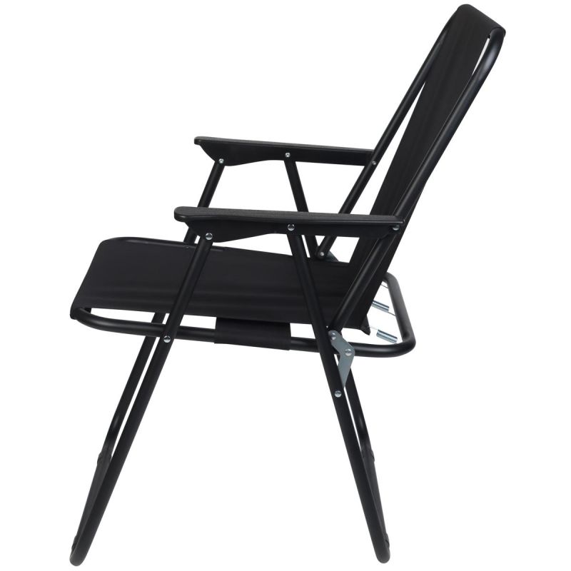 3. CAMPING CHAIR WITH ARMRESTS 52x44x75CM FOLDING BLACK