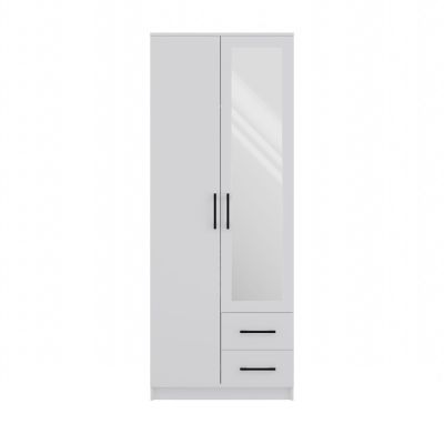 ROMANA WARDROBE 80X205 WHITE WITH MIRROR