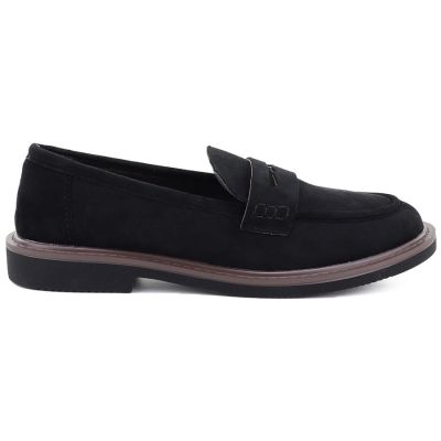 6. Women's suede lords shoes black Vinceza 62335