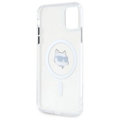 7. Karl Lagerfeld IML Metal Choupette Head MagSafe iPhone 11 Case - White