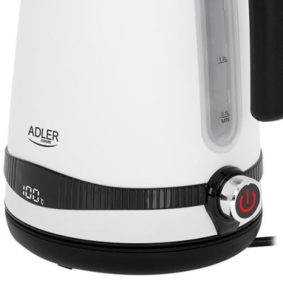 17. Electric kettle with temperature regulation ADLER AD 1295w white