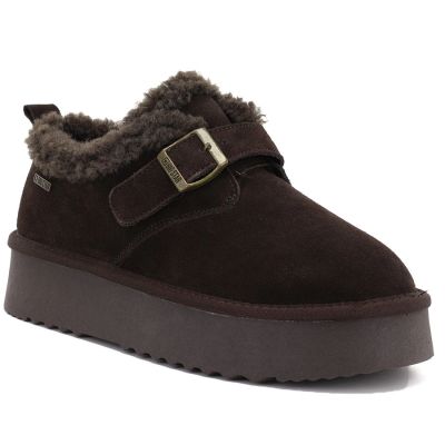 5. Short Warm-Lined Brown Leather Ankle Boots for Women Big Star UU274319