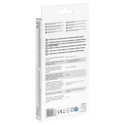 8. SAVIO AK-57 3-PORT USB-C HUB WITH RJ-45 ADAPTER