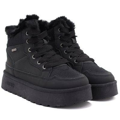 4. Women's black Big Star platform snow boots UU274167