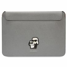 Karl Lagerfeld Saffiano Karl&Choupette case for a 16" laptop - silver