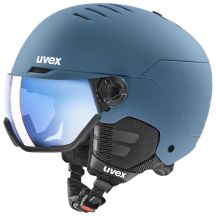 Uvex wanted visor ski helmet, stone colour, blue