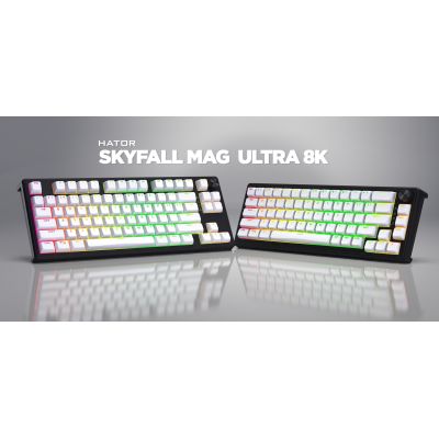 17. HATOR Skyfall 65 MAG ULTRA 8K Gaming Keyboard USB QWERTY US English Black, White