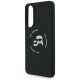 6. Karl Lagerfeld Silicone nauble Heads And Circle MagSafe case for Samsung Galaxy S25 Edge - black