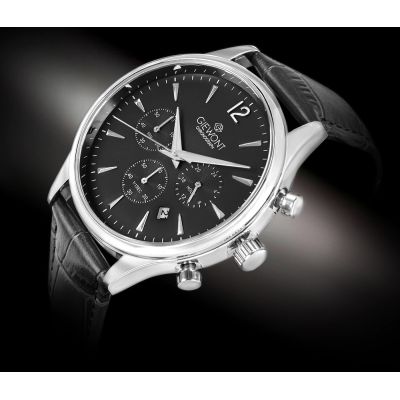 2. Men's Watch Giewont Chronograph Sapphire Black Silver GW6310-A2