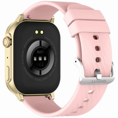 8. Smartwatch Gravity GT15-7 Pink Silicone Strap + Gold Bracelet