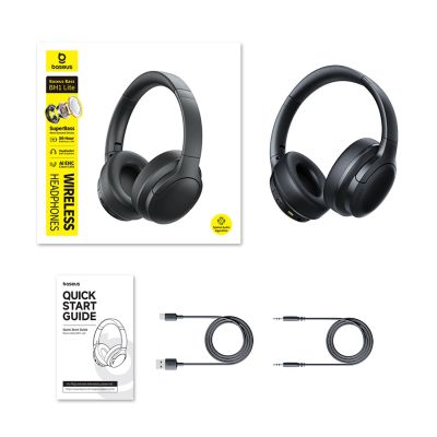 3. Baseus Bass BH1 Lite Wireless On-Ear Bluetooth 6.0 Headphones - Black