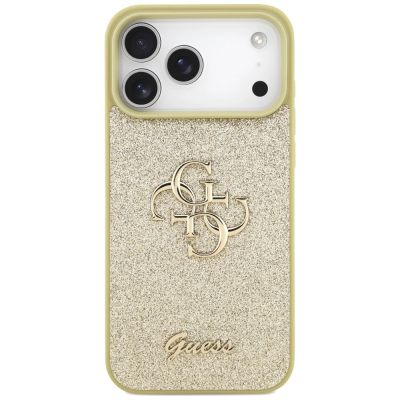 3. Guess Fixed Glitter Big 4G case for iPhone 17 Pro Max - gold