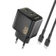 Dudao A28PCEU PD 45W GaN 2xUSB-C Wall Charger with USB-C Cable - Black