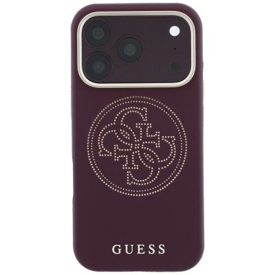 3. Guess Perforated 4G Gold Logo Magsafe Case for iPhone 18 Pro Max / 17 Pro Max - Burgundy