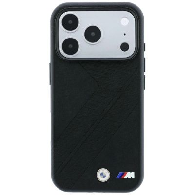 3. BMW M Tire Track Metal Logo MagSafe Case for iPhone 17 Pro / 18 Pro - Black