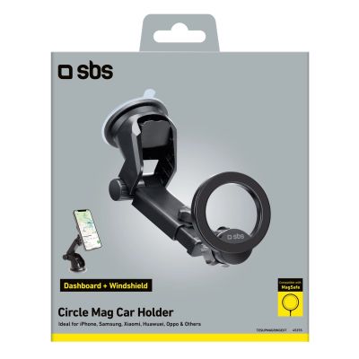 4. SBS TESUPMAGRINGEXT Smartphone Holder for Dashboard and Windshield, MagSafe Compatible - Black
