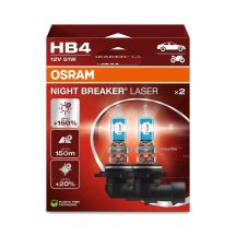 Bulb (Set of 2) HB4 12V 51W P22D, Night Breaker Laser, up to 150m beam length, 150% more brightness, 20% whiter light, white