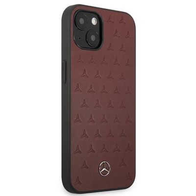 4. Mercedes Leather Stars Pattern Case for iPhone 13 mini - Red