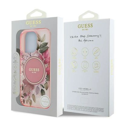 8. Guess IML Flower & Tonal Circle MagSafe iPhone 16 Pro Max Case - Pink