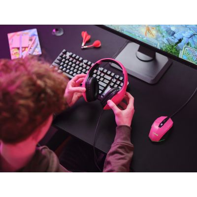 8. TRUST GXT415P ZIROX HEADSET - PINK 24992