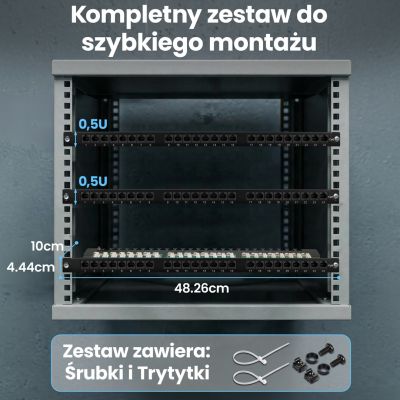 14. Patch panel Extralink EX.9663 (0.5U; cat. 6; 24xRJ-45)