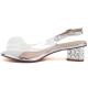 3. Silver Transparent Sandals with Decorative Heel D&A MR62-9100