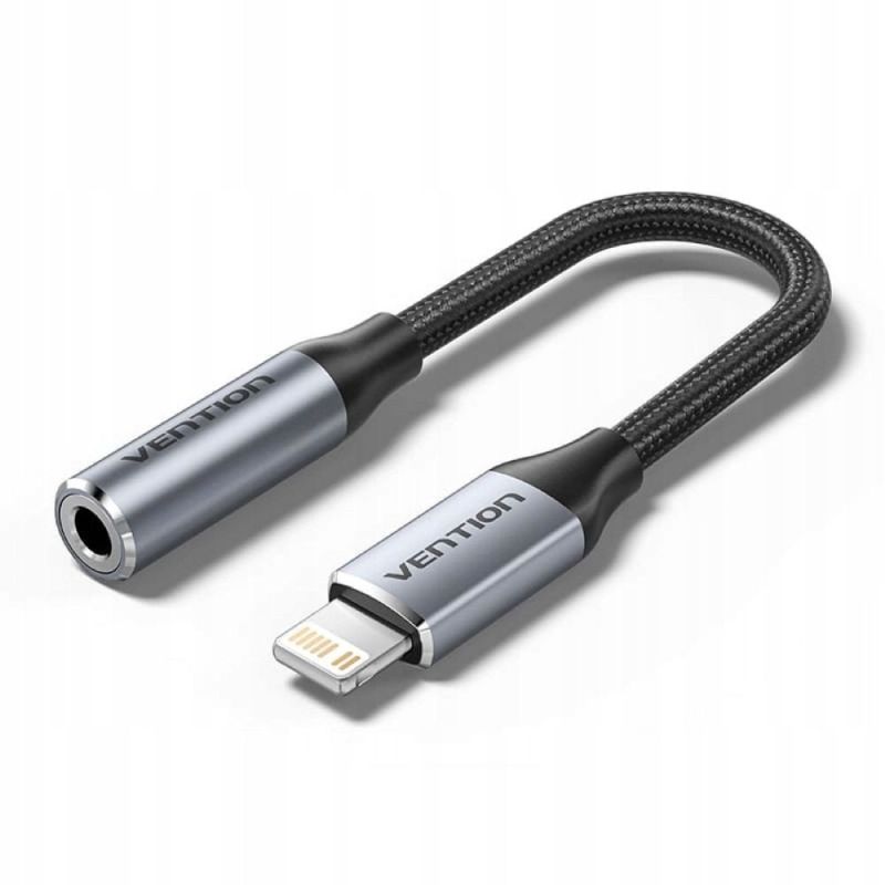 2. Vention Lightning Male to 3.5 mm Jack Adapter, 0.1 m, Black