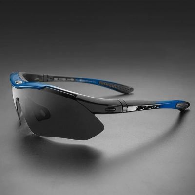 4. Rockbros 10007 Polarized Cycling Glasses - Black and Blue