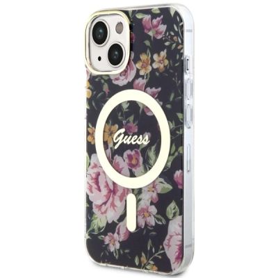 2. Guess GUHMP14MHCFWSK iPhone 14 Plus 6.7" black/black hardcase Flower MagSafe