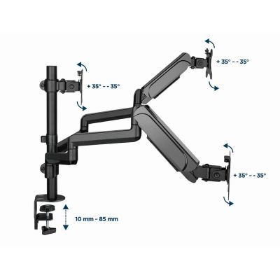 12. GEMBIRD ADJUSTABLE DESK ARM/MOUNT FOR 3 MONITORS 17-27, VESA 100X100MM, UP TO 7 KG