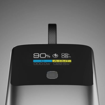 6. SBS 10000mAh PD 20W Powerbank with LCD Display and Built-in USB-C Cable - Gray