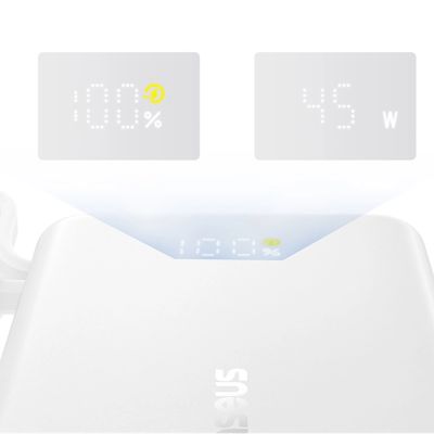10. Baseus PicoGo 10000mAh 45W Powerbank with Built-in Cable and Display - White
