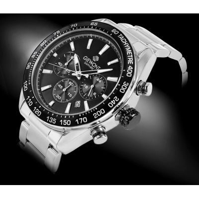 2. Men's Watch Giewont Chronograph Sapphire Silver Black GW9580-B1