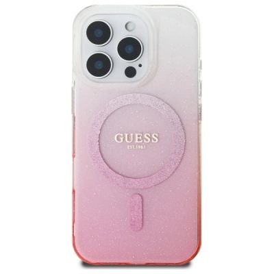 3. Guess IML Glitter Gradient MagSafe Case for iPhone 16 Pro Max - Pink