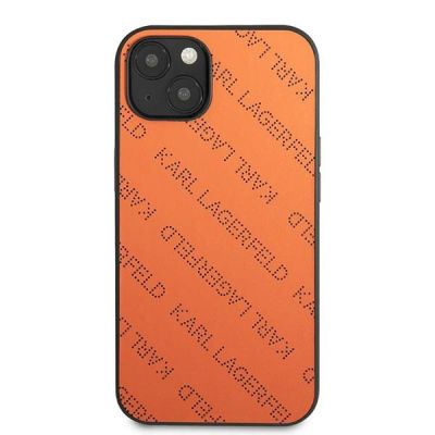 3. Karl Lagerfeld Perforated Allover Case for iPhone 13 / 14 / 15 6.1" - Orange