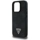 6. Guess Grained Hot Stamp Peony Triangle Logo MagSafe Case for iPhone 16 Pro - Black