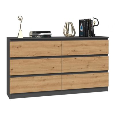 4. Chest of drawers M6 140 138x40xH77 anthracite/artisan