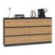 4. Chest of drawers M6 140 138x40xH77 anthracite/artisan
