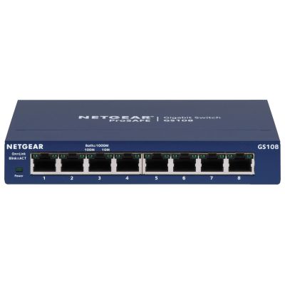 2. Netgear GS108GE 8p Unmanaged Gigabit Switch