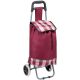 TROLLEY SHOPPING BAG ON WHEELS WITH FRAME 31L RED WHITE