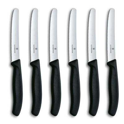 Victorinox Knife Set with serrated edge 6pcs 11cm black Schwarz 6 7833 6 Victorinox7833 Victorinox 7833 (6.7833.6)