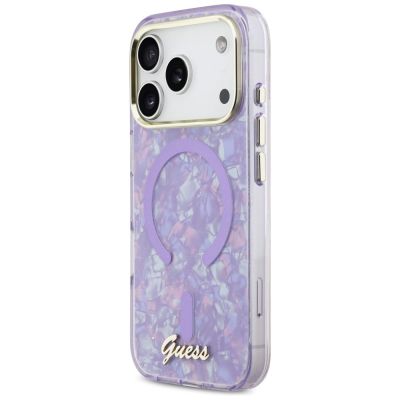 2. Guess IML Shell Script Metal MagSafe Case for iPhone 17 Pro Max - Purple
