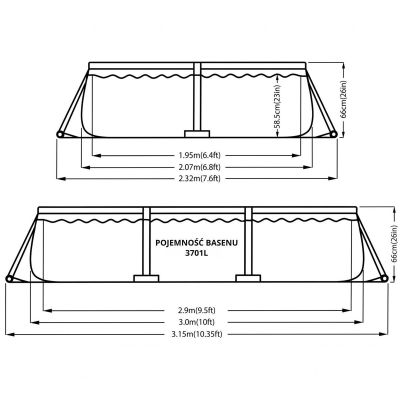 4. RECTANGULAR FRAME POOL 300x207x66CM 17771V01