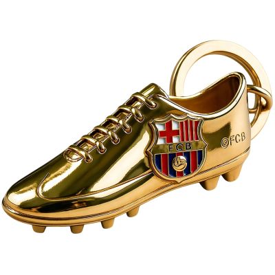 2. FC Barcelona original licensed keychain in the shape of a golden football boot B7084
