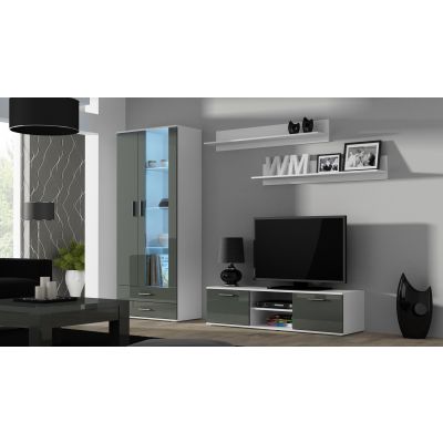3. TV cabinet SOHO 140 white/grey gloss