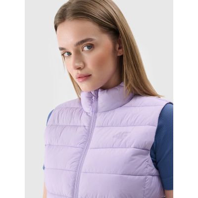 Women’s quilted down vest with stand-up collar 4F 4FWAW24TVJAF139-52S